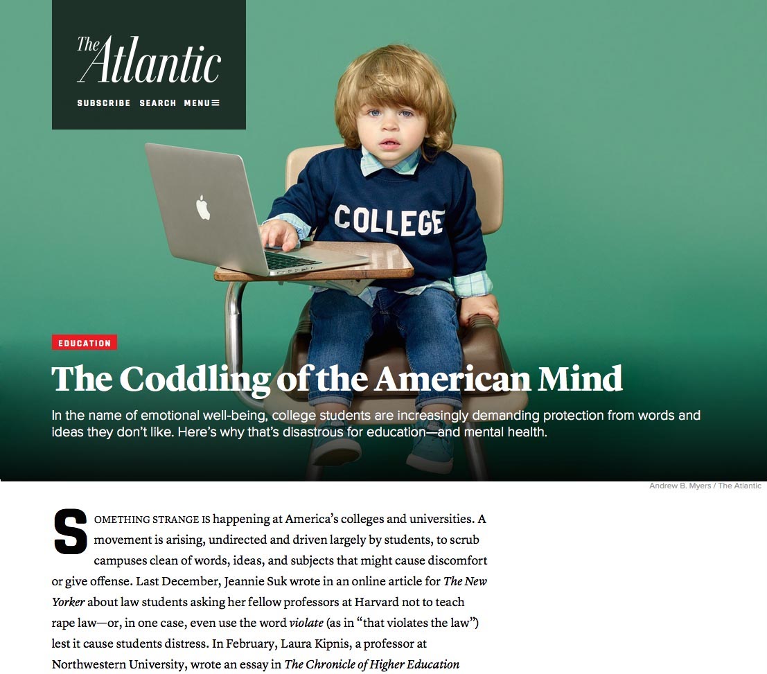<i>The Atlantic</i>'s article 'The Coddling of the American Mind